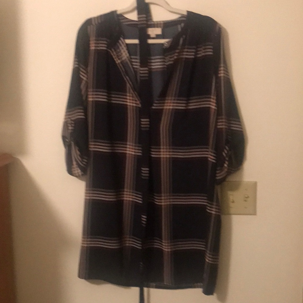 Medium petite roll tab sleeve self belt light weight shift dress